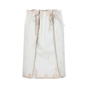 Prada Calf Leather Midi Skirt Women